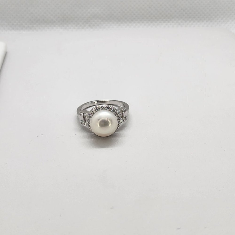 Brand New Sterling Silver 925 Pearl Round Ring - Picture 4 of 6